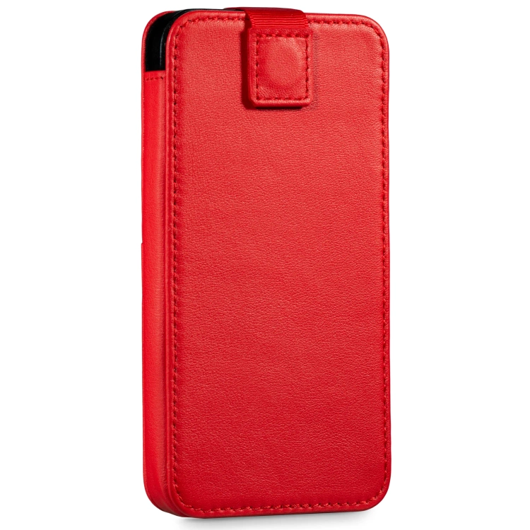 moVear pocketCase C+ Slide in leather Bag Pouch for Apple iPhone 16/15/14/13, 12/11 Pro, Xs/X | Nappa leather (Red)
