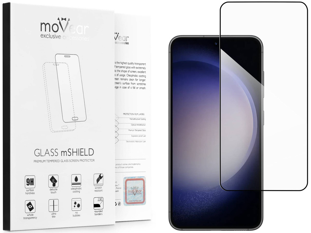 moVear GLASS mSHIELD 2.5D MAX für Samsung Galaxy S23 (6.1") (Handyhülle freundlich)