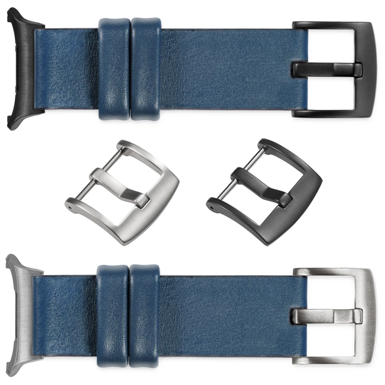 moVear Prestige S1 24mm Leather strap for Samsung Galaxy Watch Ultra Blue Jeans [sizes XS-XXL and buckle to choose from]