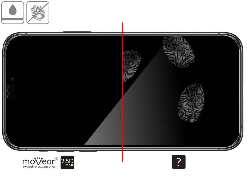 2 Stk. | moVear mBOX GLASS mSHIELD 2.5D MAX für Apple iPhone 11 Pro / Xs / X (5.8") (einfache Installation)