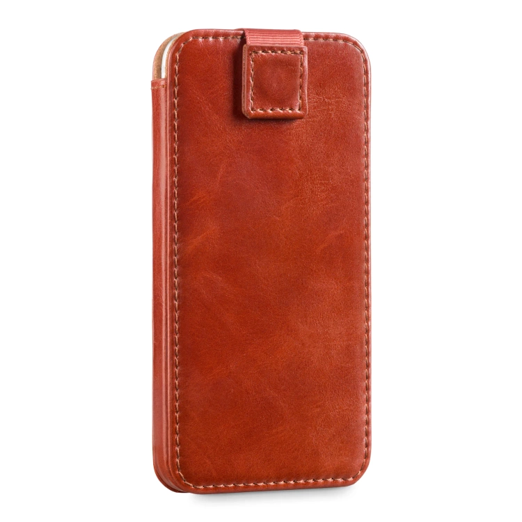 moVear pocketCase C+ Einschubtasche aus Leder für Apple iPhone Air / 11 Pro MAX / Xs MAX / 11 / XR / 8/7/6 Plus | Vintage Leder (Braun)