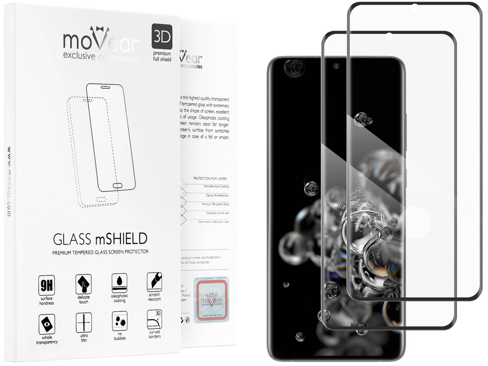 2 Stk. | moVear GLASS mSHIELD 3D für Samsung Galaxy S20 Ultra (6.9") (Vollbildschutz)