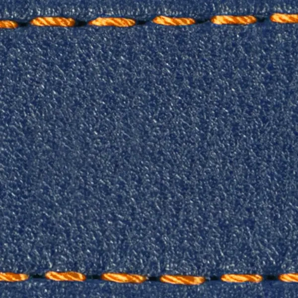 Strap C1 24mm | Navy blue / Orange thread | Leather parts without buckle