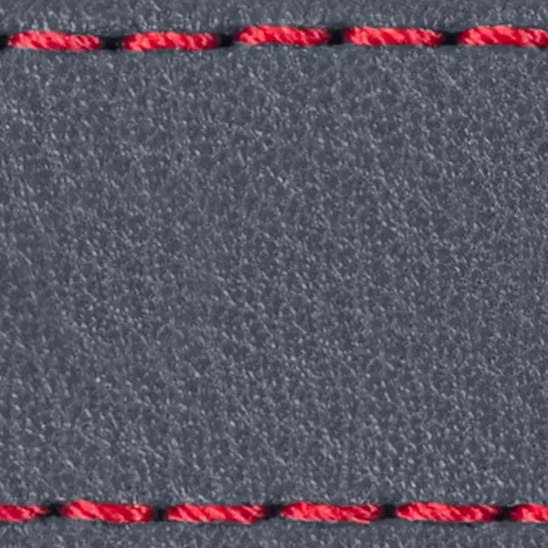 Strap C1 24mm | Steel gray / Red thread | Leather parts without buckle