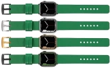 moVear Prestige S1 20mm Lederarmband für Apple Watch 10 / 9 / 8 / 7 / 6 / 5 / 4 / SE (46/45/44mm) & Ultra (49mm) Grün [Adapter und Schnalle zur Auswahl]