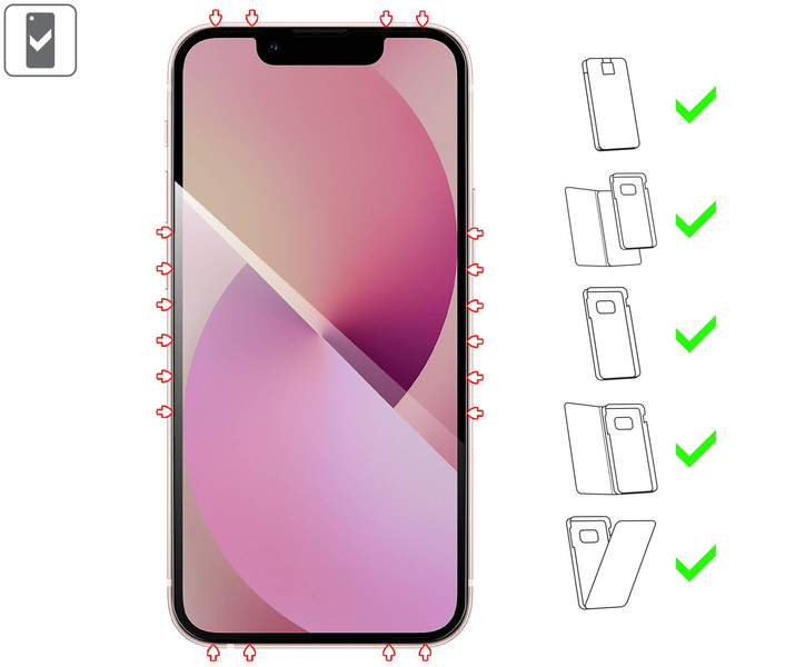 2 Stk. | moVear GLASS mSHIELD 2.5D MAX privacy für Apple iPhone 13 Mini (5.4") | (Privatisierung, Handyhülle freundlich)