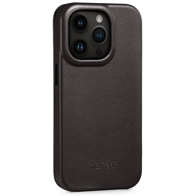 moVear flipSide 4S Leather slim case for Apple iPhone 14 Pro (6.1") | Smooth leather (Black)