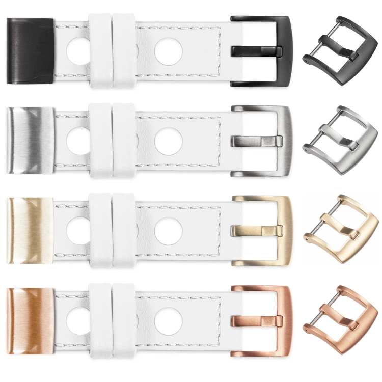 moVear Prestige R1 Leather strap for Garmin QuickFit 22mm (Fenix / Forerunner / Epix / Instinct / Enduro / Quatix / MARQ - 47/45mm) White, White stitching [sizes XS-XXL and buckle to choose from]