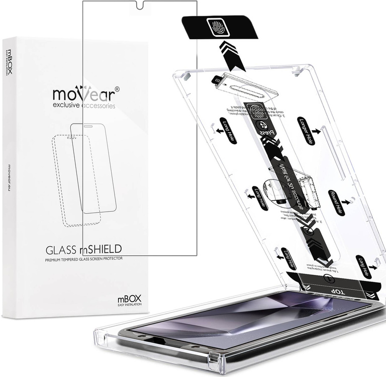 moVear mBOX GLASS mSHIELD 2.5D for Samsung Galaxy S24 Ultra (6.8") (easy installation)
