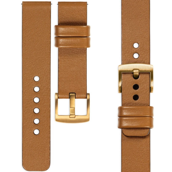 moVear Prestige S1 20mm Leather strap for Huawei Watch GT 3 2 1 / Pro (43/42mm) Light brown [sizes XS-XXL and buckle to choose from]