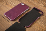 moVear flipDown C Leder-Hülle für Apple iPhone 6 / 6s | Vintage Ledercase, Violett