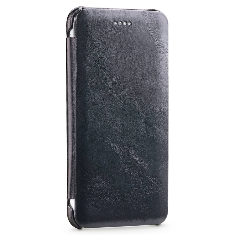 moVear flipSide S Leather slim case for Apple iPhone 8 Plus / 7 Plus (5.5") | Smooth leather (Black)