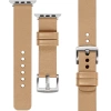 moVear Prestige S1 22mm Lederarmband für Apple Watch 10 / 9 / 8 / 7 / 6 / 5 / 4 / SE (42/41/40mm) Cappuccino [Adapter und Schnalle zur Auswahl]