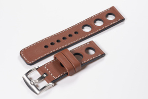 Leather watch strap