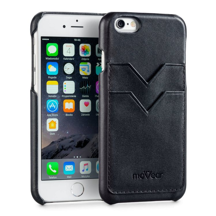 moVear backCover S+ Leather Back Cover for Apple iPhone 6 / 6s | Smooth, Black