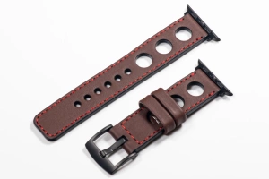 Leather watch strap