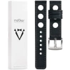 moVear Prestige R1 18mm leather watch strap | Black, Black stitching [sizes XS-XXL and buckle to choose from]