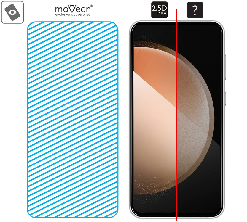 moVear GLASS mSHIELD 2.5D MAX für Samsung Galaxy S23 FE (6.4") (Handyhülle freundlich)