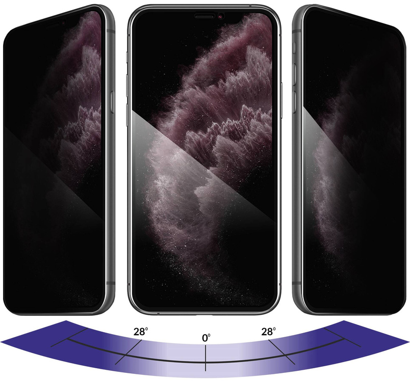 2 pcs. | moVear GLASS mSHIELD 2.5D MAX privacy for Apple iPhone 11 Pro Max / Xs Max [ROZMIAR_EKRAN] | (Privatizing, case friendly)