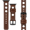 moVear Prestige R1 22mm Dark brown Leather strap for Apple Watch 10 / 9 / 8 / 7 / 6 / 5 / 4 / SE (42/41/40mm) | Dark brown stitching [sizes XS-XXL and buckle to choose from]
