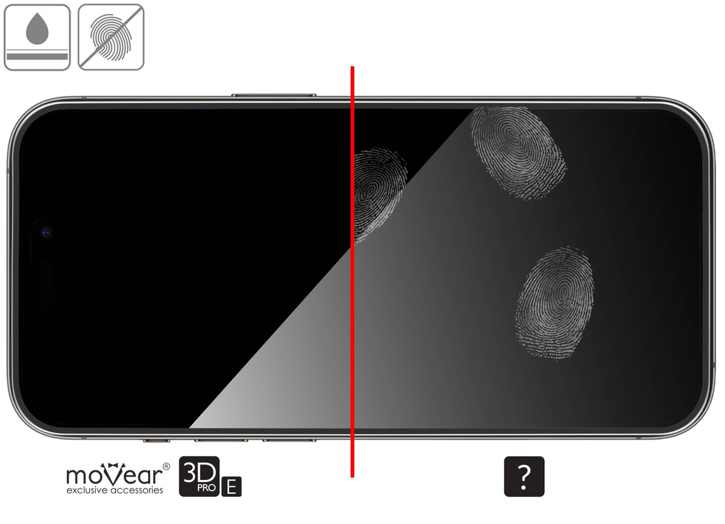 2 pcs. | moVear GLASS mSHIELD 3D PRO-E for Apple iPhone 14 Pro Max (6.7") (case friendly)