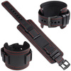 moVear Prestige CW1 22mm Wide leather watch strap with pad for Huawei Watch 5 4 3 2 1 - GT / Pro / Ultimate (48/46mm) | Black, Black stitching [sizes XS-XXL and buckle to choose from]