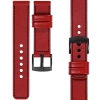 moVear Prestige C1 19mm Uhrenarmband aus Leder | Scharlachrot, Scharlachrot Nähte [Größen XS-XXL und Schnalle zur Auswahl]
