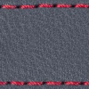 Strap C1 26mm | Steel gray / Red thread | Leather parts without buckle