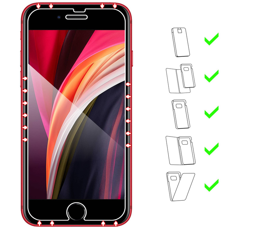 moVear GLASS mSHIELD 2.5D for Apple iPhone 8 / 7 (4.7") (case friendly)