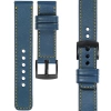 moVear Prestige C1 24mm Uhrenarmband aus Leder | Blaue Jeans, Blaue Jeans Nähte [Größen XS-XXL und Schnalle zur Auswahl]