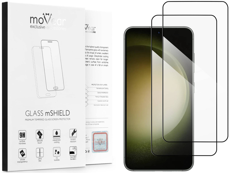 2 pcs. | moVear GLASS mSHIELD 2.5D MAX for Samsung Galaxy S23+ (Plus) (6.6") (case friendly)