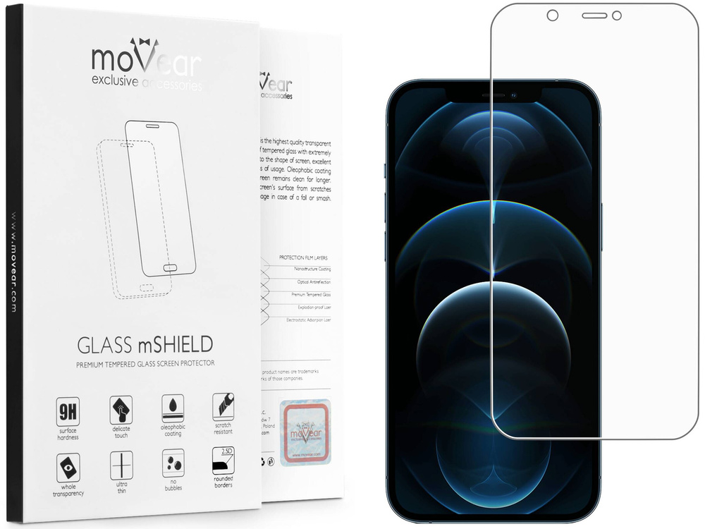 moVear GLASS mSHIELD 2.5D MATT für Apple iPhone 12 Pro Max (6.7") | (Antireflex, Handyhülle freundlich)