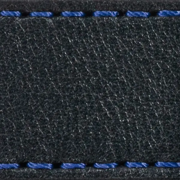 Strap C1 24mm | Black / Navy blue thread | Leather parts without buckle