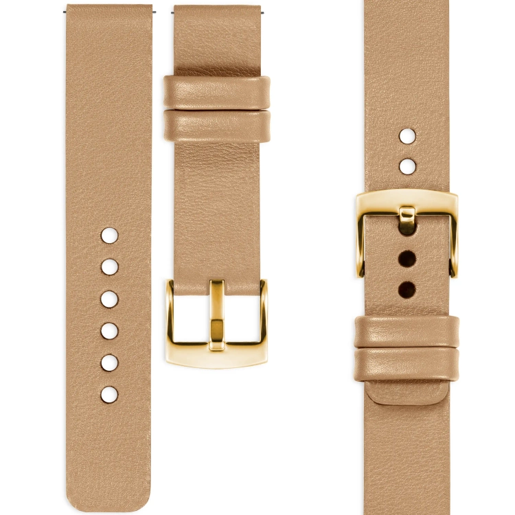 moVear Prestige S1 18mm Leather strap for watch | Cappuccino [buckle to choose from]
