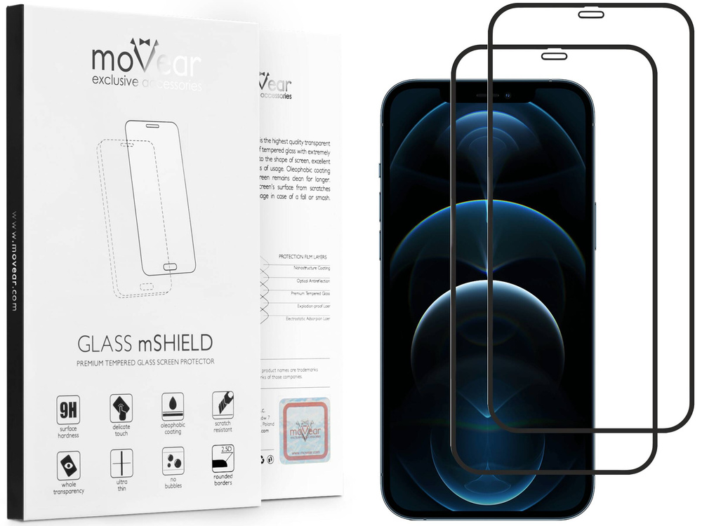 2 Stk. | moVear GLASS mSHIELD 2.5D MAX MATT für Apple iPhone 12 Pro Max (6.7") (Handyhülle freundlich, Antireflex)