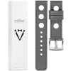 moVear Prestige R1 22mm leather watch strap | Gray, Gray stitching [sizes XS-XXL and buckle to choose from]