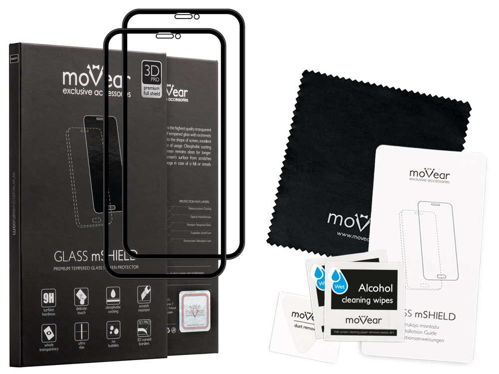 moVear GLASS mSHIELD 3D PRO MATT for Apple iPhone Xr | Tempered Glass screen protector full coverage, 9H