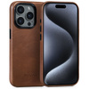 moVear [PRODUCT_MODEL] Lederrückseite für Apple iPhone 15 Pro (6.1") | MagSafe kompatibel, Naturgeöltes Leder (Dunkelbraun)