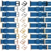 moVear Prestige S1 22mm Lederarmband für Apple Watch 10 / 9 / 8 / 7 / 6 / 5 / 4 / SE (46/45/44mm) & Ultra (49mm) Blau [Adapter und Schnalle zur Auswahl]