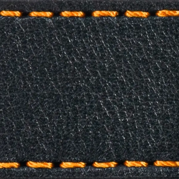 Strap C1 22mm | Black / Orange thread | Leather parts without buckle