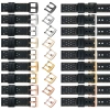 moVear Prestige R2 24mm Uhrenarmband aus Leder | Schwarz, Schwarz Nähte [Größen XS-XXL und Schnalle zur Auswahl]