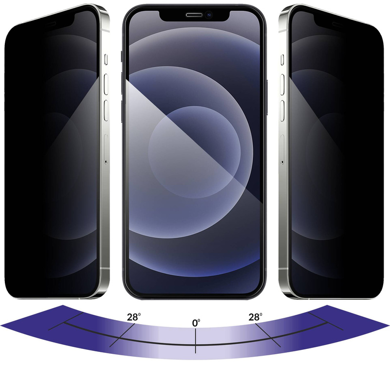 moVear mBOX GLASS mSHIELD 2.5D MAX privacy für Apple iPhone 12 Pro / 12 (6.1") (Anti-Spionage, mit Applikator)