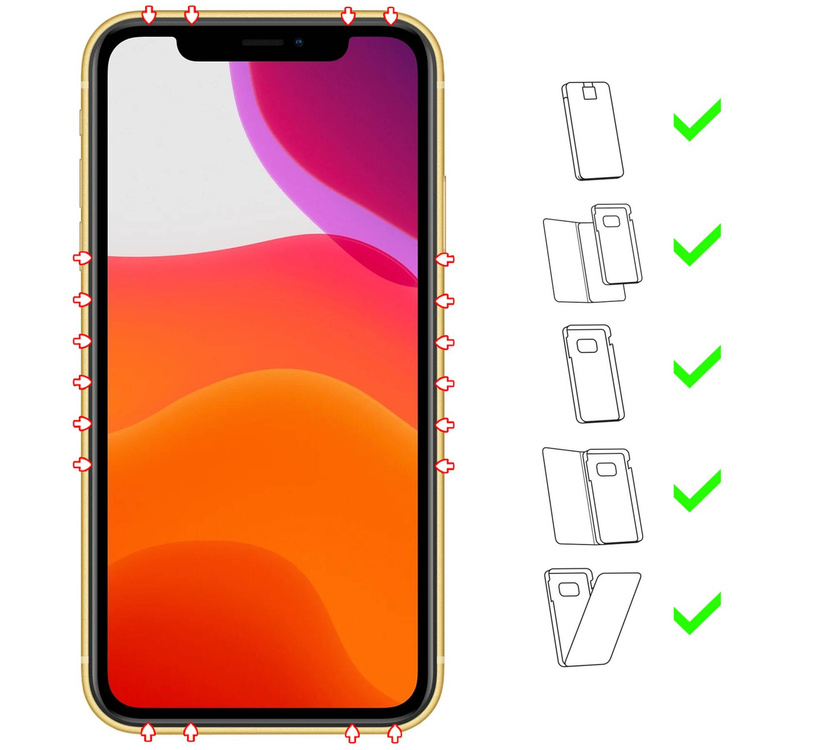 moVear GLASS mSHIELD 3D PRO-E for Apple iPhone 11 / Xr (6.1") (case friendly)