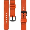 moVear Prestige C1 20mm Orange Leather strap for Garmin Vivoactive 5/3, Vivomove 3, Venu 2 | Orange stitching [sizes XS-XXL and buckle to choose from]