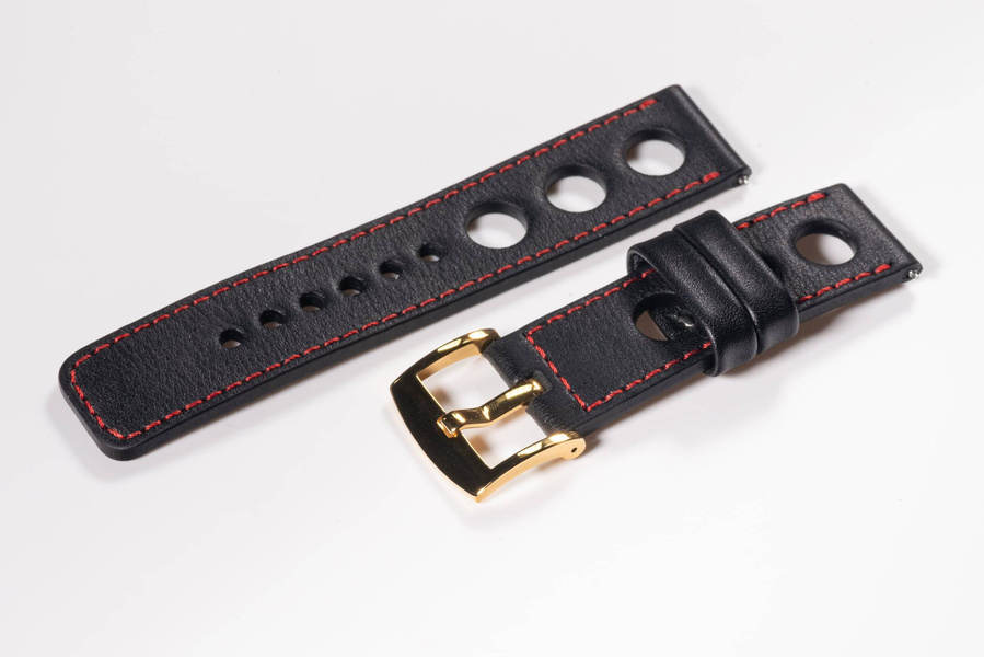 Leather watch strap