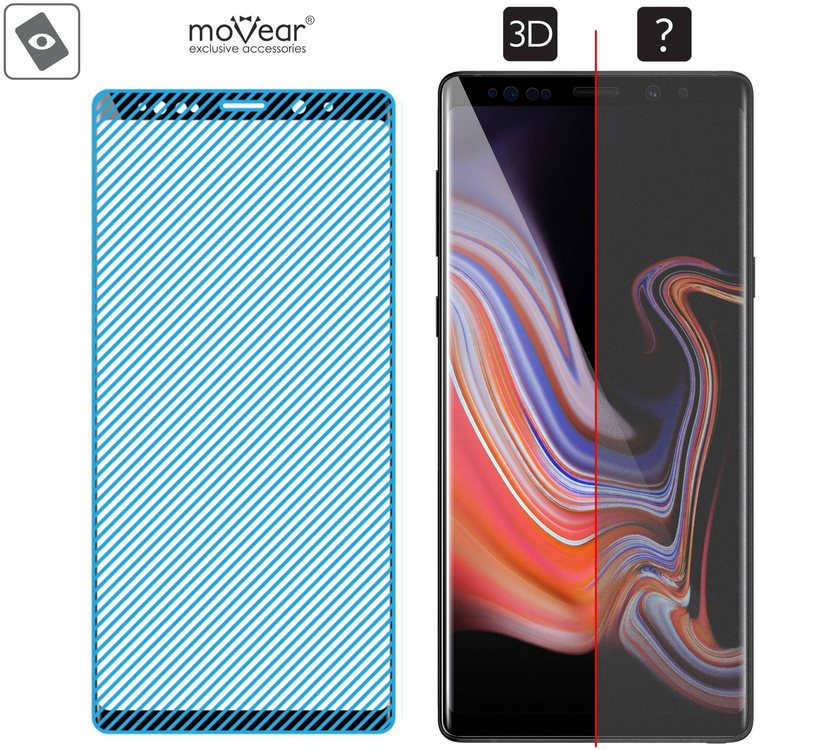 moVear GLASS mSHIELD 3D für Samsung Galaxy Note 9 (6.3") (Vollbildschutz)