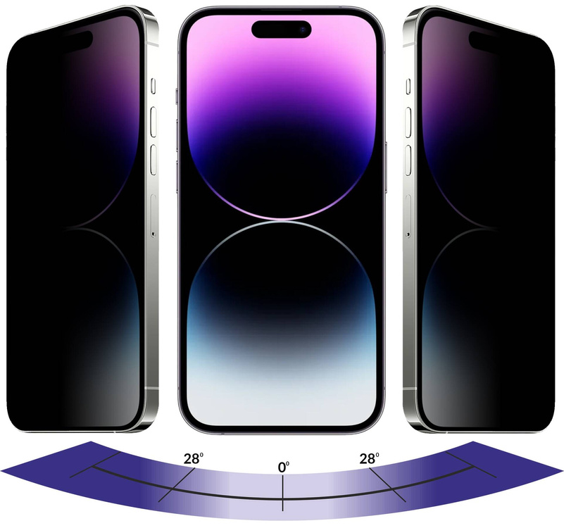 2 pcs. | moVear GLASS mSHIELD 3D PRO privacy for Apple iPhone 14 Pro Max (6.7") | (Privatizing)