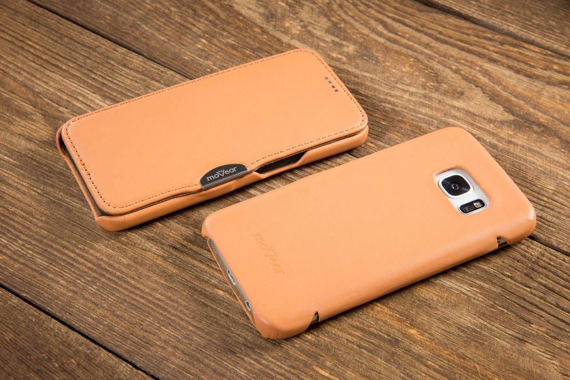 moVear flipSide C Leather Case for Samsung Galaxy S6 | Smooth, Cappuccino