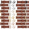 moVear Prestige C1 22mm Brown Leather strap for Apple Watch 10 / 9 / 8 / 7 / 6 / 5 / 4 / SE (42/41/40mm) | Brown stitching [sizes XS-XXL and buckle to choose from]