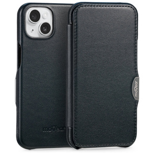 moVear flipSide C Leather case for Apple iPhone 13 (6.1") | Smooth leather (Black)